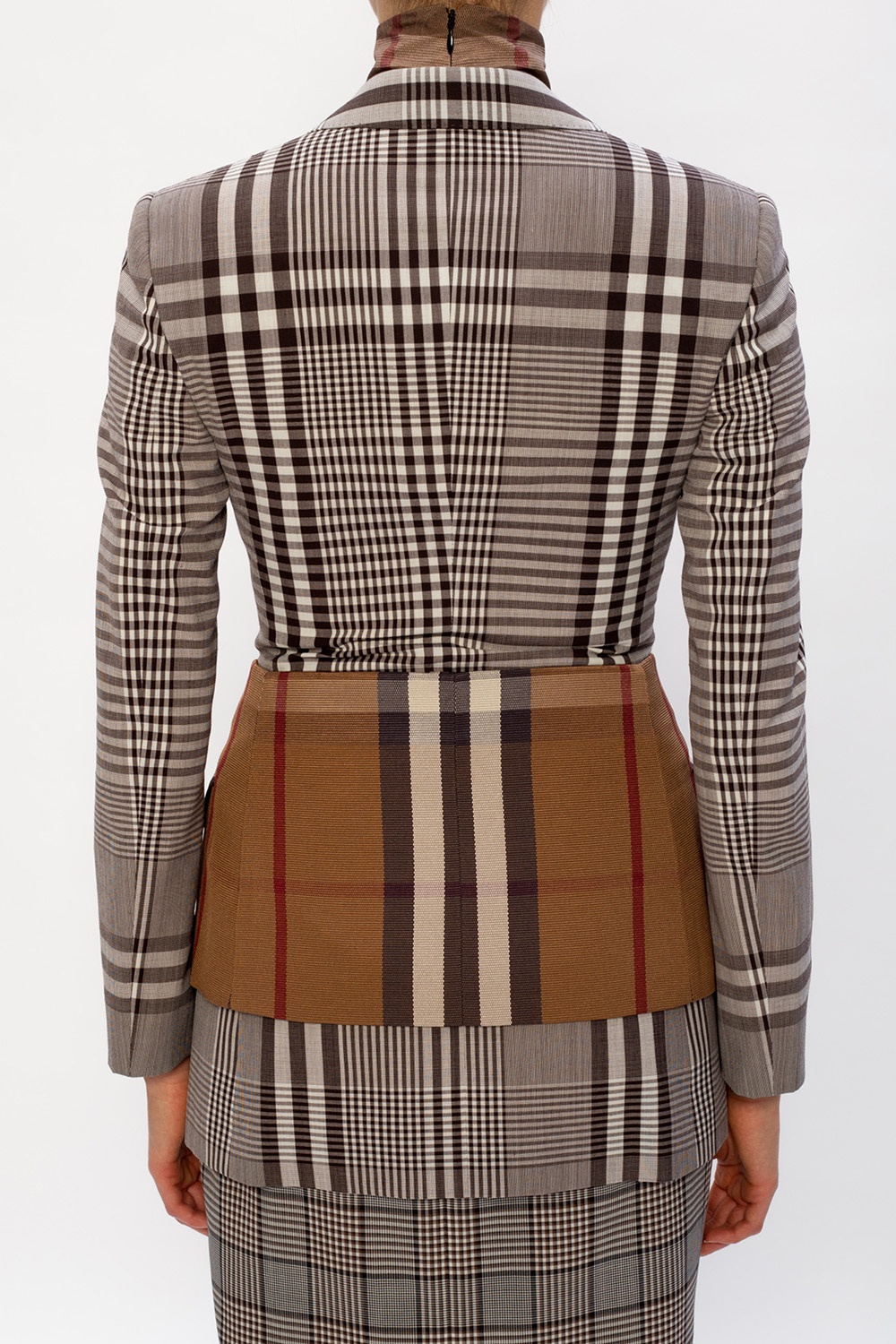 Burberry check blazer best sale